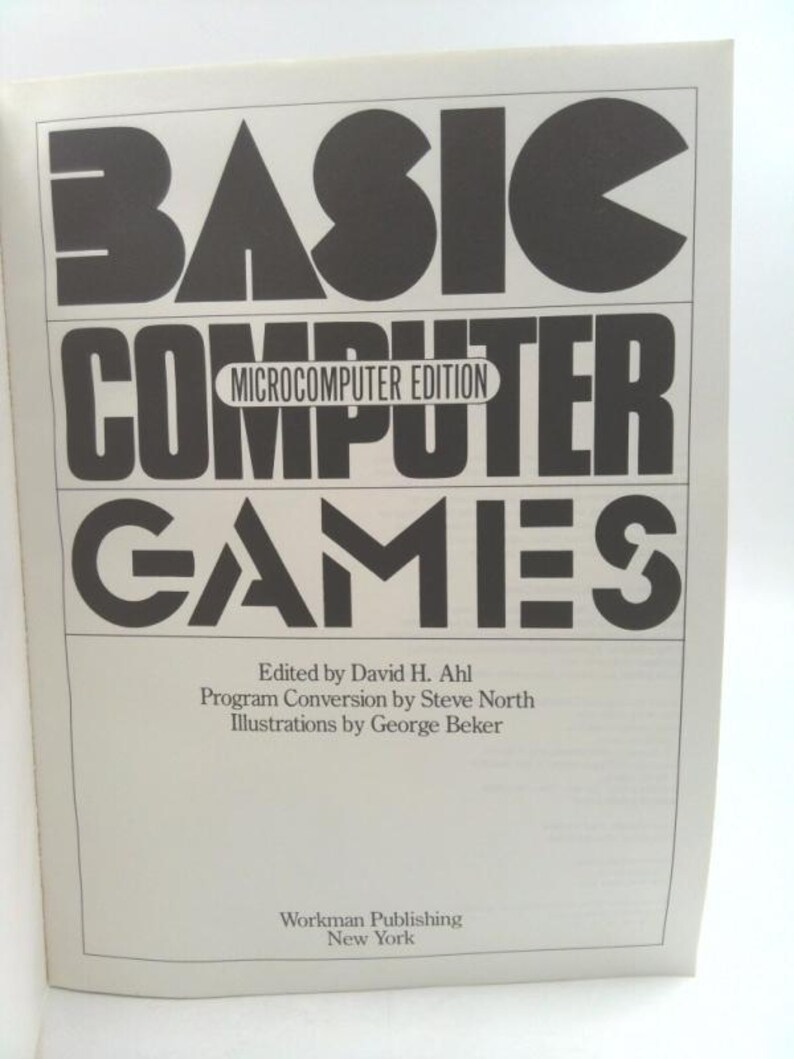 Basic Computer Games: Microcomputer Edition by David H. Ahl - Etsy