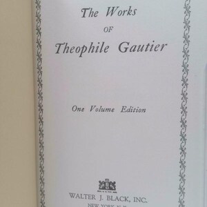 The Works of Gautier. One Volume Edition (Black's Readers Service) by Theophile Gautier image 2