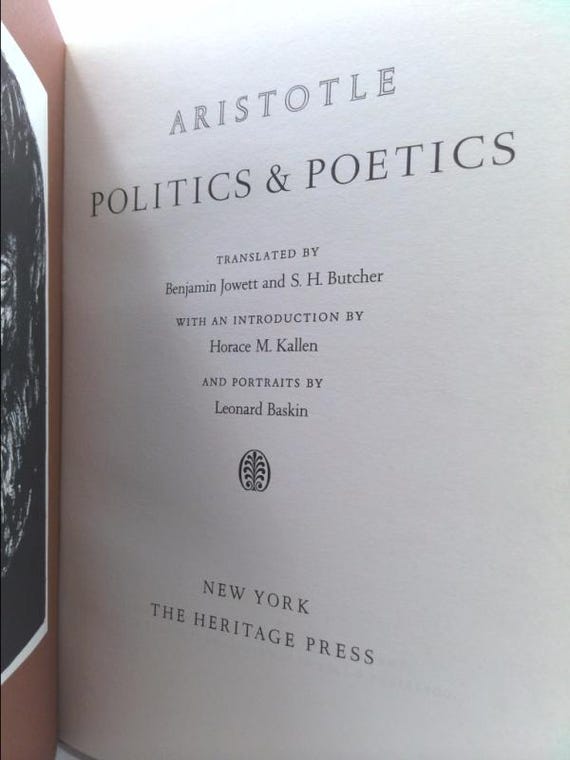 Aristotle Politics & Poetics - Etsy