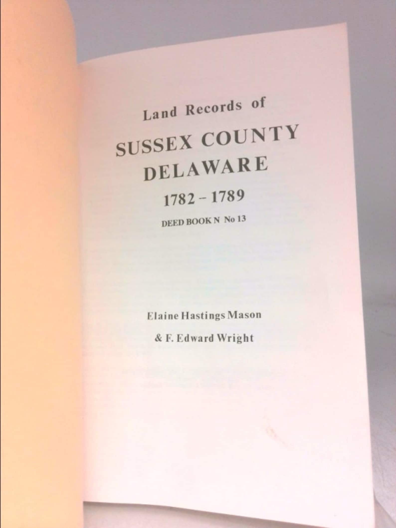 Land Records of Sussex County Delaware 17821789 Deed Book Etsy