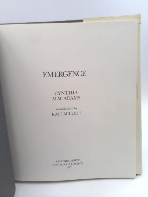 Emergence by Cynthia (introduction by Kate Millett) Macadams - Etsy