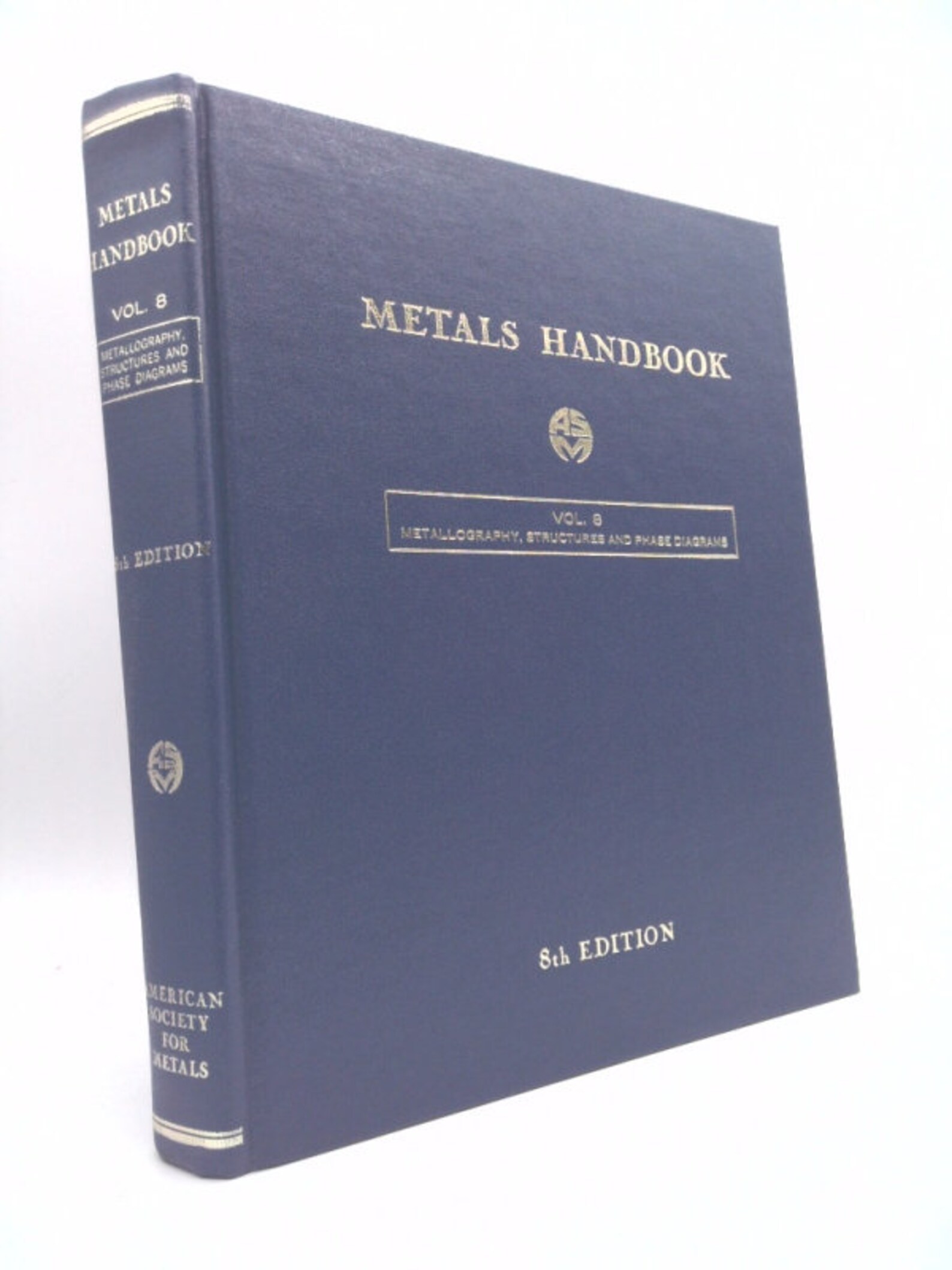 Metals Handbook Volume 8 Metallography Structures and Phase Etsy