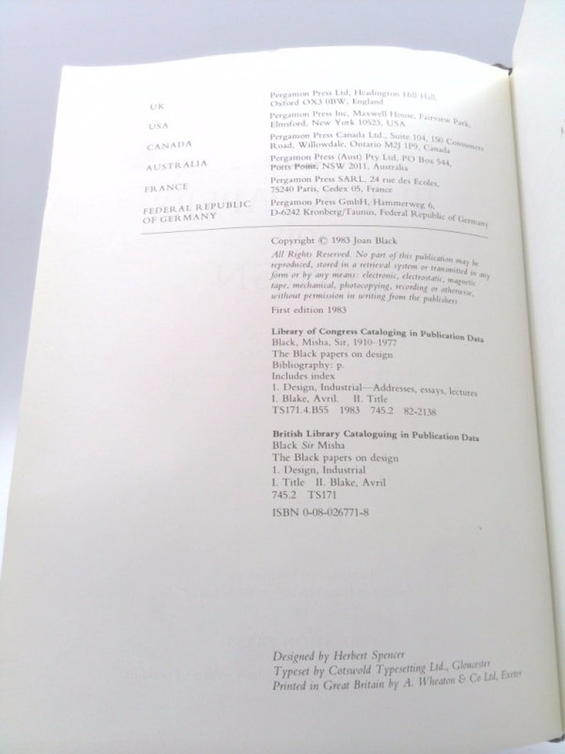 The Black Papers on Design: Selected Writings of the Late Sir Misha Black by Misha, Sir Black image 2