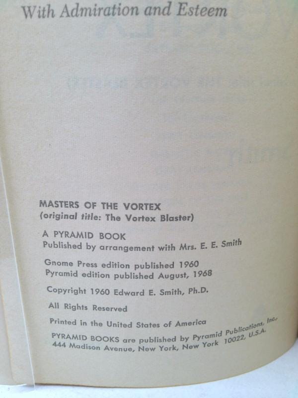Pyramid Create Vortex Masters of the Vortex (pyramid Sf, X-1851) by E.E. Doc Smith - Etsy