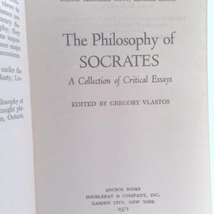 Socrates Letters The Philosophy of Socrates: A Collection of Critical Essays. by Gregory ...