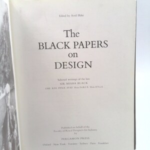 The Black Papers on Design: Selected Writings of the Late Sir Misha Black by Misha, Sir Black image 5