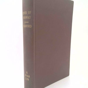 May include: A brown hardcover book with the title "River of Norway" and the author "Stanford" printed in gold lettering on the spine. The book has a Dewey Decimal classification number printed on the spine.