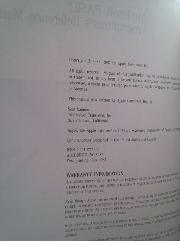 The Applesoft Basic Programmer's Reference Manual by Scot Kamins - Etsy
