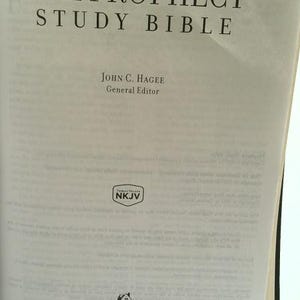 Prophecy Study Bible Nkjv (John Hagee) Black Bonded Leather by General Editor John Hagee image 2