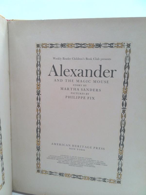 Alexander and the Magic Mouse. by Martha Sanders - Etsy