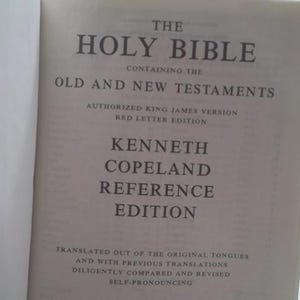 Holy Bible King James Version Kenneth Copeland Reference Edition Black Handbound Leather 1972 by Kenneth image 2