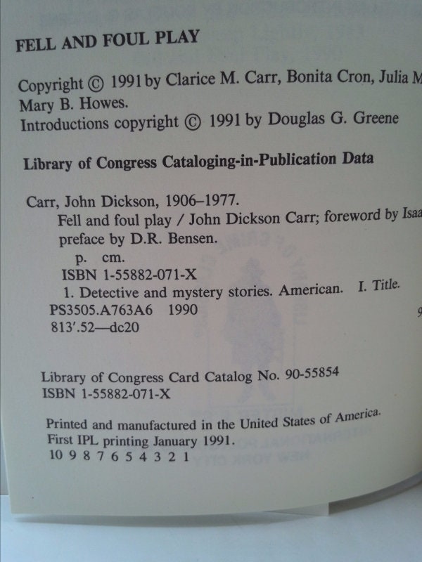 貴重洋書◆JOHN DICKSON CARR FELL AND FOULPLAY Fell and Foul Play by John Dickson Carr - Etsy