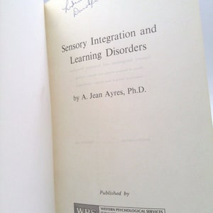 Sensory Integration and Learning Disorders by A. Jean Ayres - Etsy
