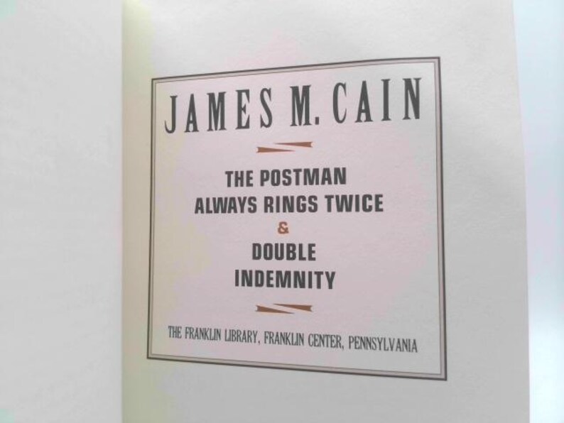 The Postman Always Rings Twice and Double Indemnity by James M. Cain - Etsy