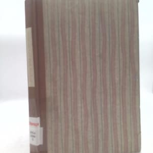 May include: A hardcover book with a brown spine and a cover featuring a striped pattern in shades of beige, pink, and blue. The book has a rectangular shape and a label on the spine.