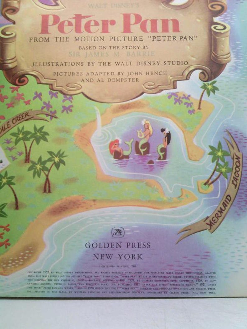 Walt Disney's Peter Pan - a Big Golden Book - From the Motion Picture Peter Pan, Based on the Story by Sir James M. Barrie by Fred Gipson image 3