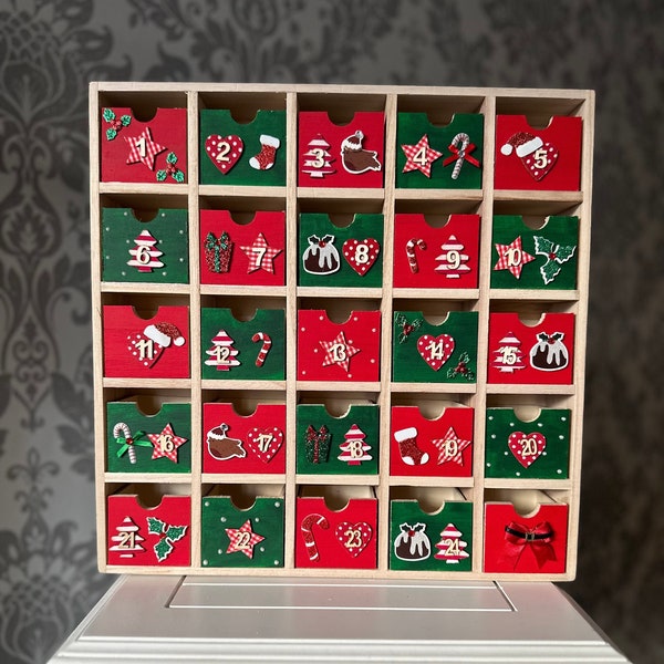 Wooden Reusable Advent Calendar Etsy UK