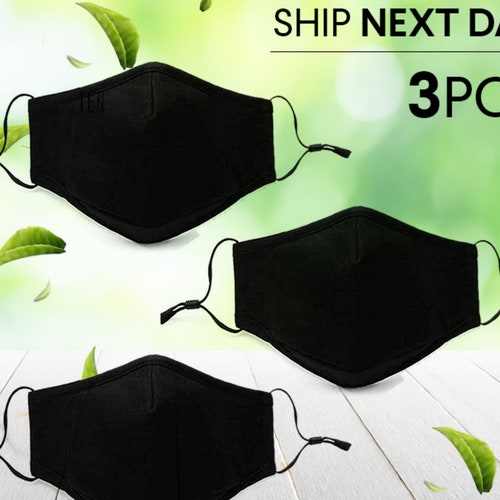 5 Pack Cotton Face Mask With Nose Wire Premium Mask Filter Etsy