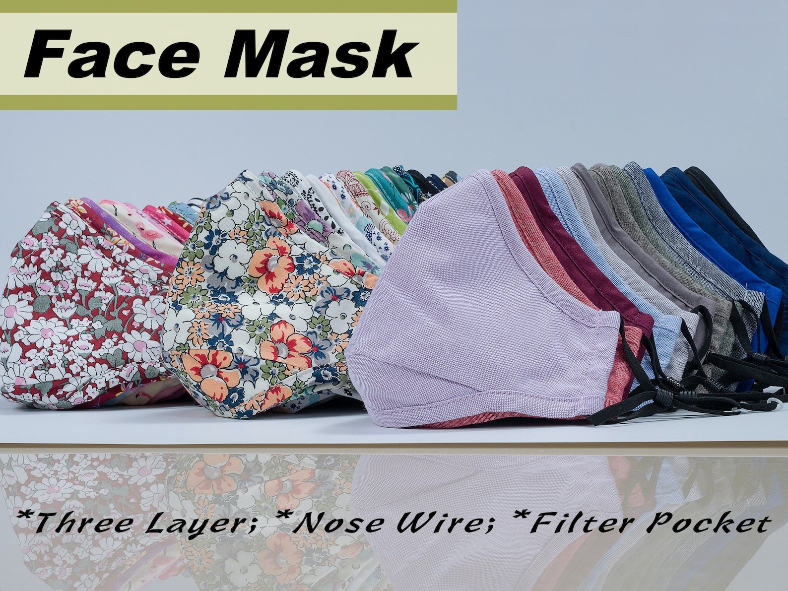 Face Masks With Nose Wire Face Masks for Women Reusable Etsy