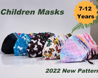 Petite Adult Cotton Face Mask, Triple Layer, Adjustable Ear Loops, Reusable with Filters, Fits Small Faces