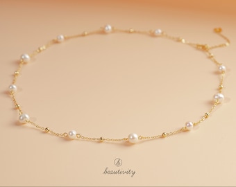 Freshwater Pearl Necklace in 925 Silver - Ideal Bridal and Bridesmaid Gift - Enhance Your Special Day