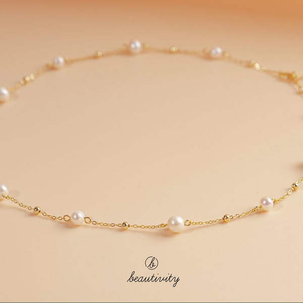 Freshwater Pearl Necklace in 925 Silver - Ideal Bridal and Bridesmaid Gift - Enhance Your Special Day