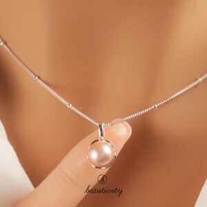 Minimalist Freshwater Pearl Necklace • 925 Sterling Silver Necklace • Bridal Jewelry • Pearl Choker • Wedding Bridesmaids Gift (H063）