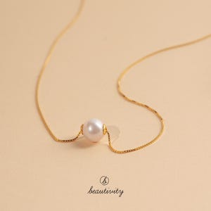 Minimalist Freshwater Pearl Necklace • 925 Sterling Silver Necklace • Bridal Jewelry • Pearl Choker • Wedding Bridesmaids Gift (H079）