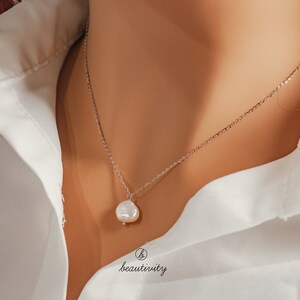 Minimalist Freshwater Pearl Necklace • 925 Sterling Silver Necklace • Bridal Jewelry • Pearl Choker • Wedding Bridesmaids Gift ( H013）