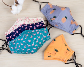 Cotton Face Mask 10 Pack, Adjustable, Reusable, with Nose Wire