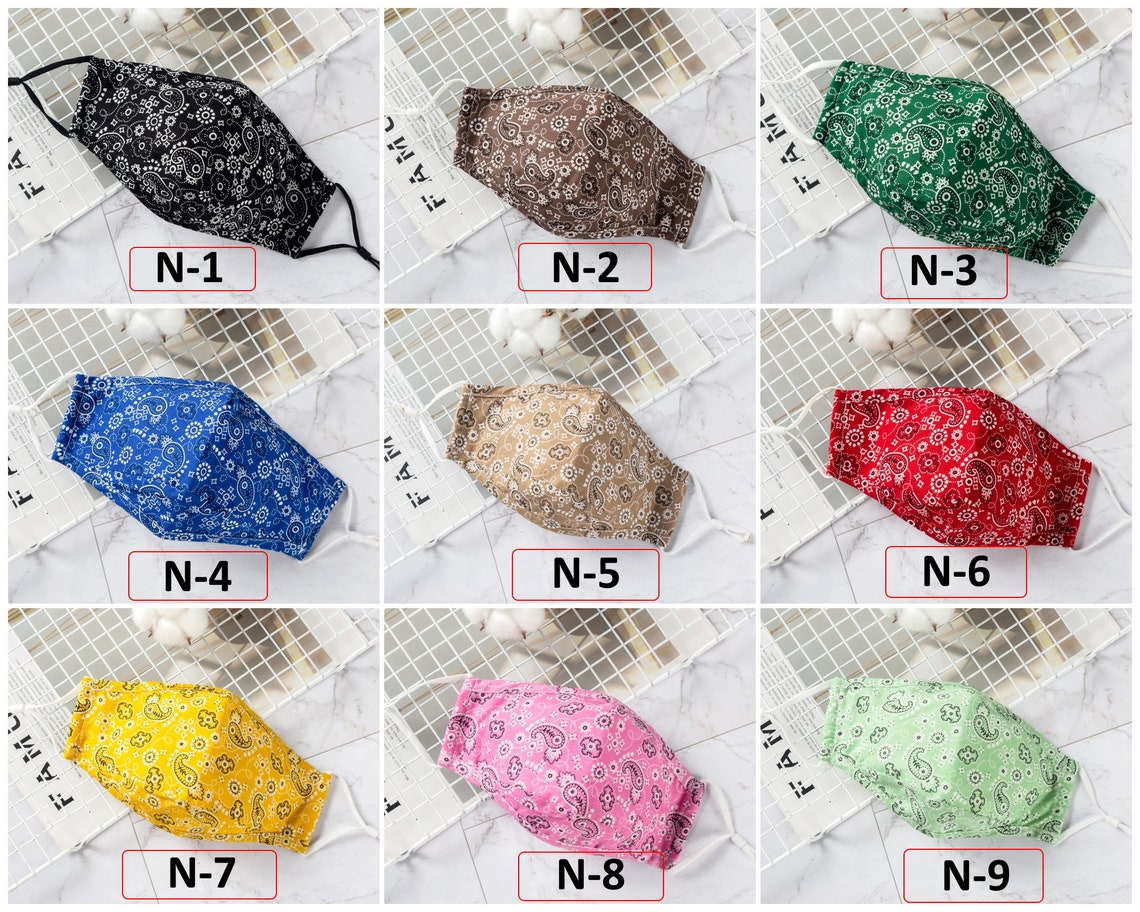 Floral Cotton Face Masks with Filter Reusable Washable Etsy