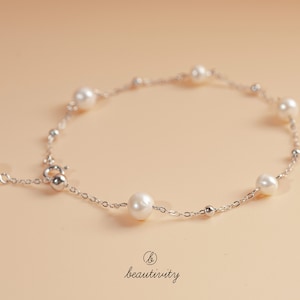 Pearl Bracelet-925 Sterling Silver Bracelet with Freshwater Pearl - Perfect for Daily Wear and Bridesmaid Gift(EH019)