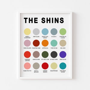 THE SHINS Singles Color Palette Print | The Shins Poster | Personalized Digital Download