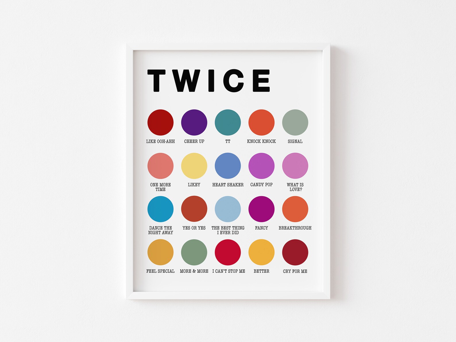 TWICE Singles Color Palette Print Twice Music Print Etsy
