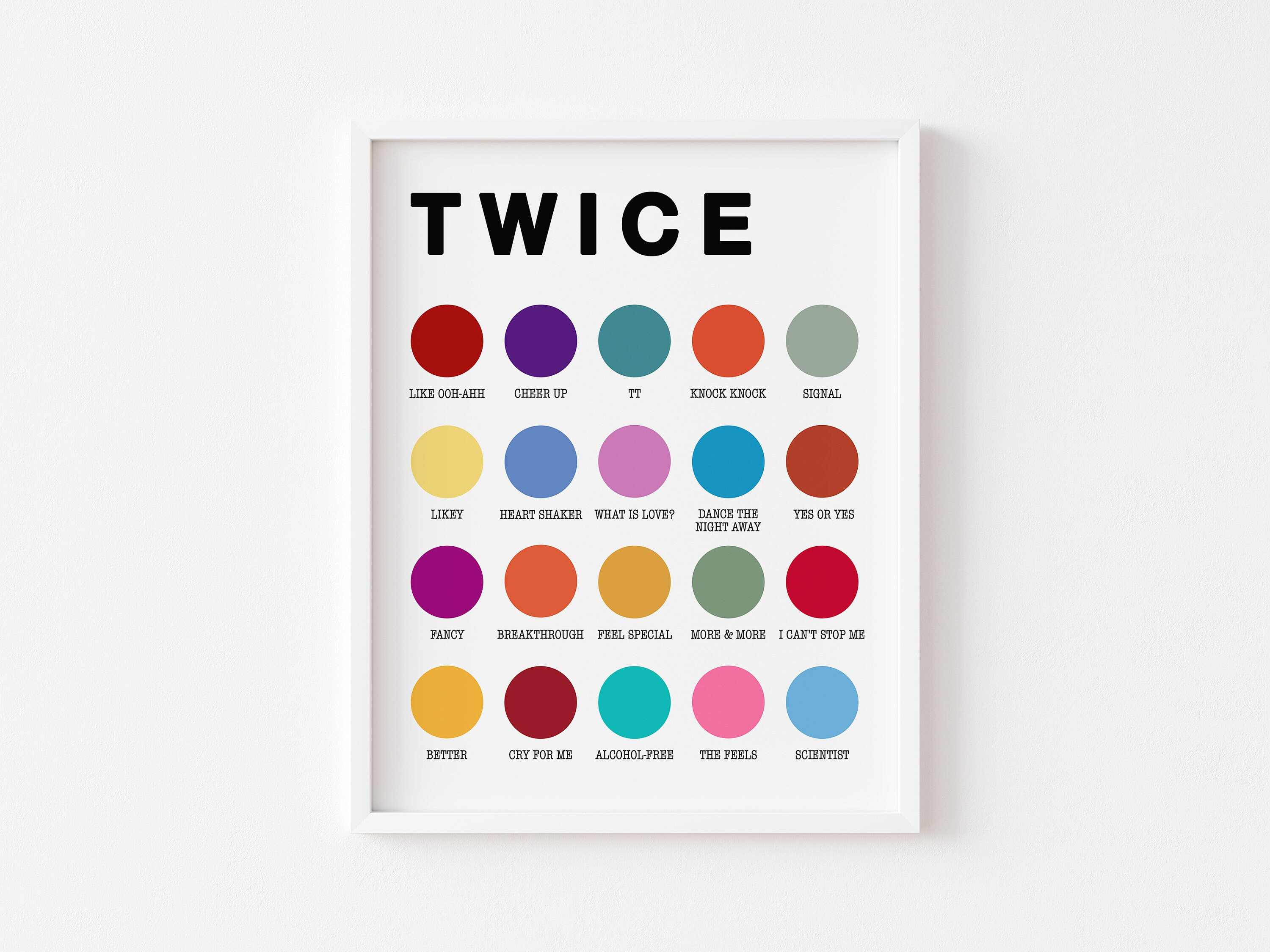Twice Singles Color Palette Print Twice Music Print Etsy