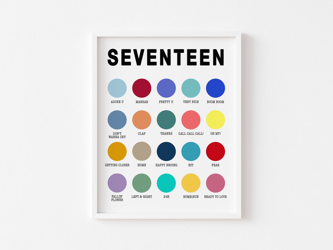 SEVENTEEN Singles Color Palette Print Modern Seventeen KPOP Etsy