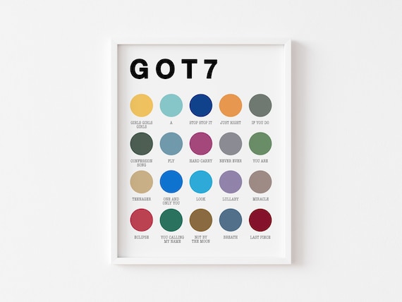 GOT7 Singles Color Palette Print KPOP Wall Art Poster Personalized.