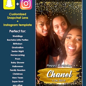 2 for 1 Customized Birthday Snapchat Filter + Instagram Filter - Instagram story template - Snapchat lens - Instagram Birthday Template