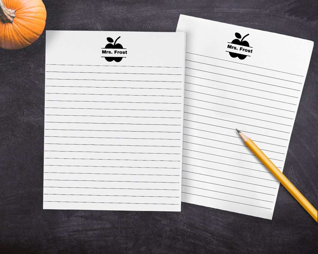 Personalized Teacher Apple Notepad, Lined Notepaper - Etsy