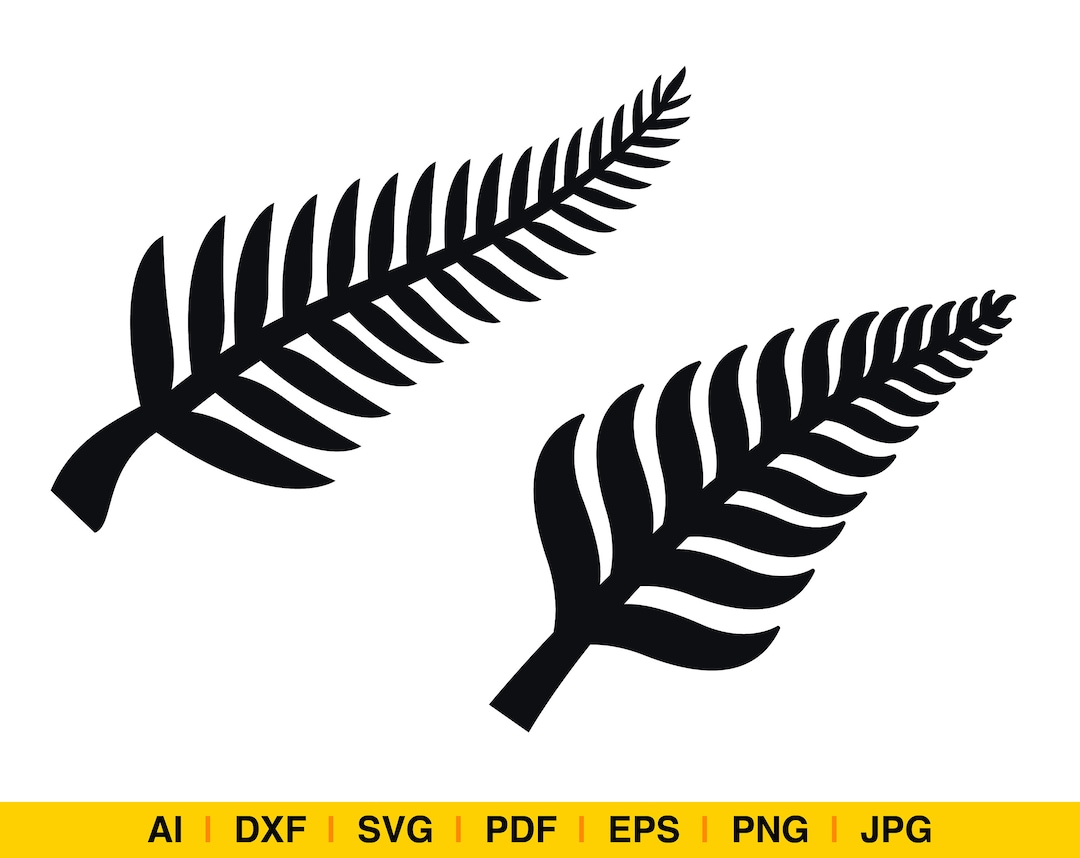 New Zealand Silver Fern / Silverfern, SVG File, EPS, Dfx Cutting Files