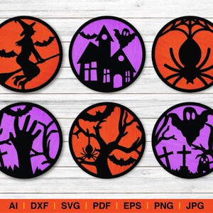 Halloween Panel. Laser cut files SVG, DXF, vector file, glowforge files, laser pattern, laser file, laser svg, laser cut, cricut, cameo