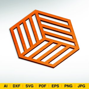 Geometric Coaster / Artwork SVG File Cutting, EPS design, cutting files for Silhouette Studio and Cricut Design