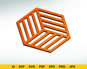 Geometryczny podkładka / Grafika Plik SVG Cięcie, projekt EPS, pliki do cięcia dla Silhouette Studio i Cricut Design