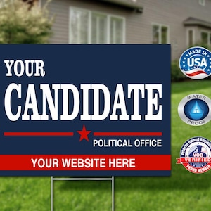 Custom Political Yard Sign Etsy