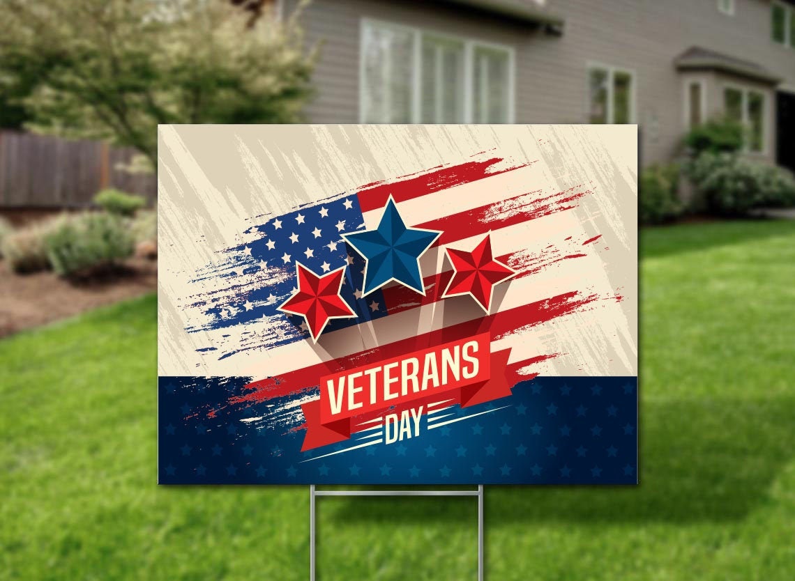 Happy Veterans Day yard sign Etsy