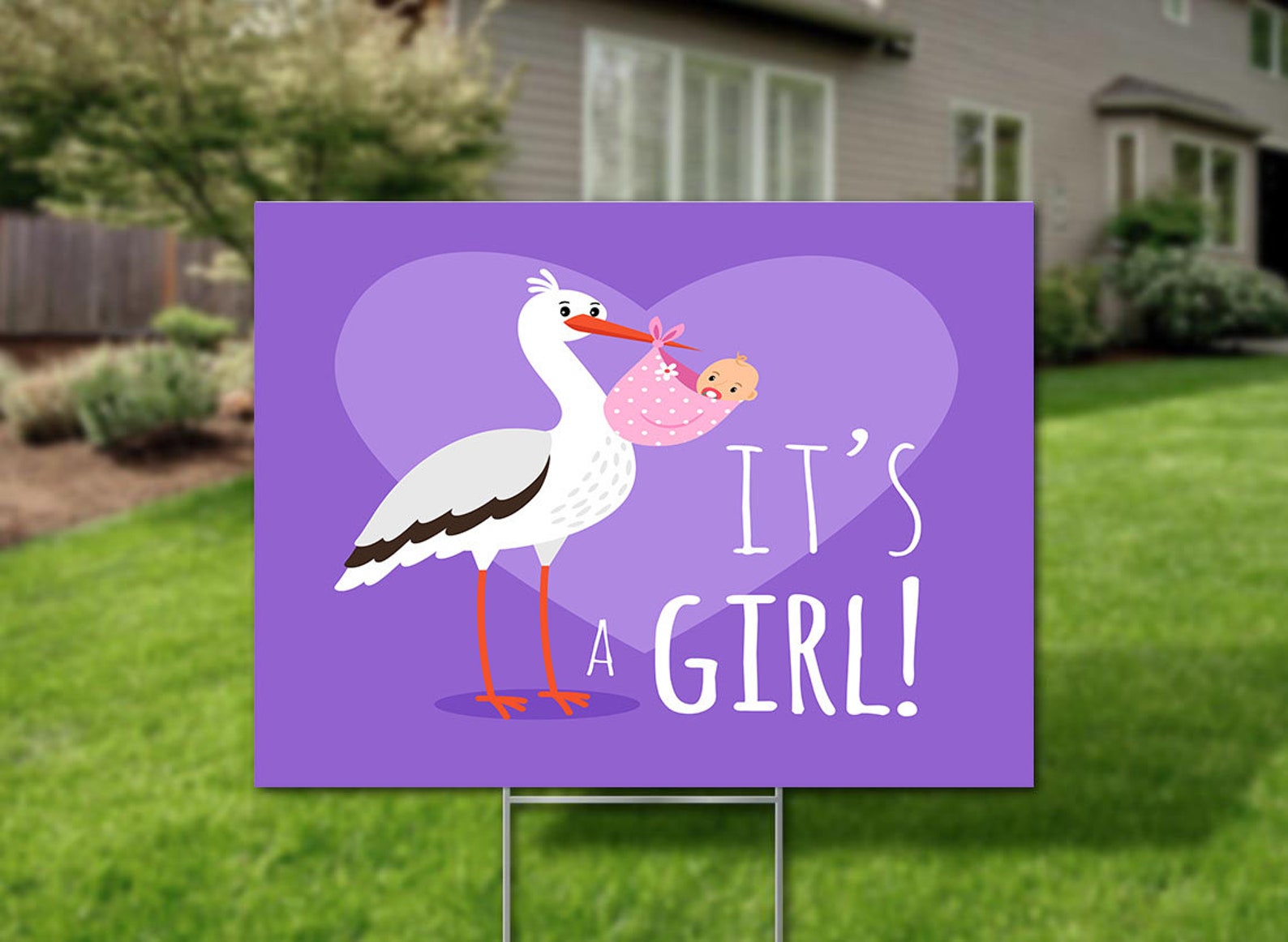 Baby Girl Arrival Yard Sign Etsy