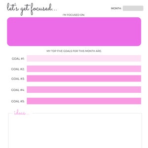 Pink Goal and Project Planner