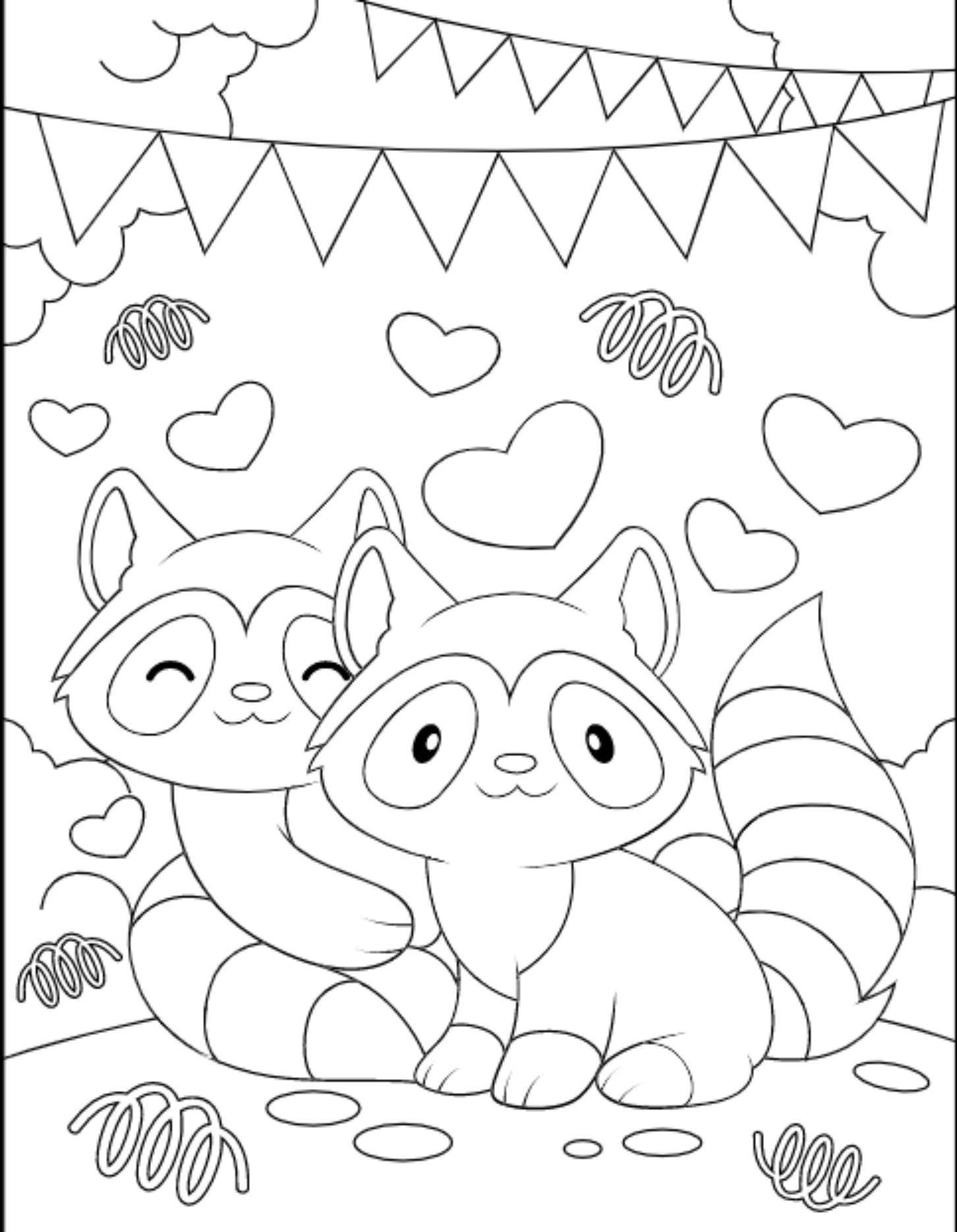 Cute Valentine Animals Coloring Pages Set 3 Etsy 日本