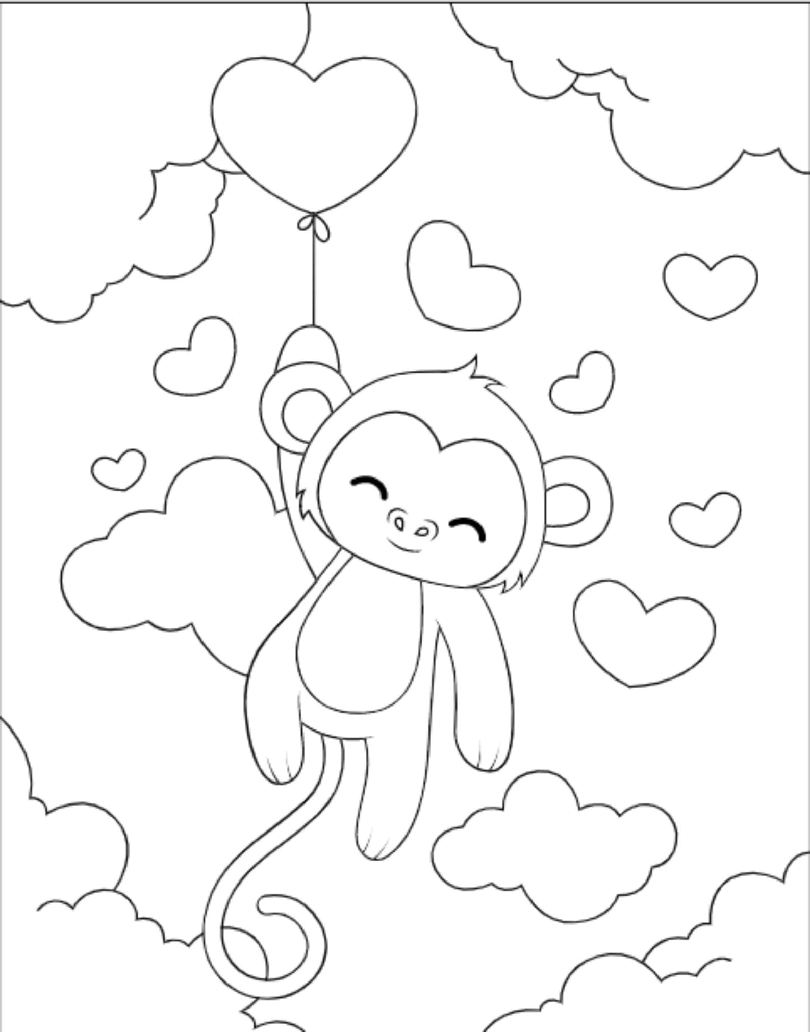 Cute Valentine Animals Coloring Pages Set 2 Etsy