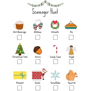 Christmas Scavenger Hunt Printable Full Page
